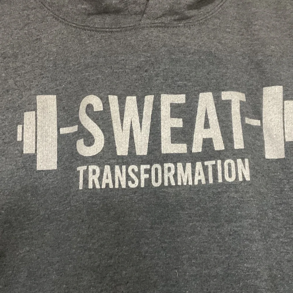 Gildan Heavy Blend Sweat Transformation Hoodie Mens XL Gray Graphic Gym Pullover - Picture 2 of 9